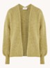 East grofgebreid openvallend vest in alpaca wolblend - Mosgroen