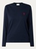 Longsleeve van  katoen met logoborduring  - Donkerblauw