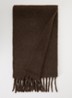 Sjaal in alpaca wolblend met franjes 235 x 30 cm - Bruin