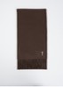 Sjaal van wol met logodetail van leer 200 x 25 cm - Bruin
