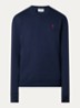 Sweater met logoborduring - Donkerblauw