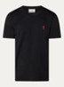 T-shirt met logoborduring - Zwart