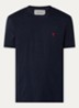 T-shirt met logoborduring - Donkerblauw