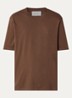 T-shirt met logoborduring - Bruin