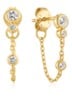 Drop Chain oorstekers van zilver - Goud