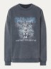 Miles sweater met logoprint en verwassen afwerking - Zwart