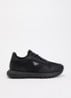 ASV Nylon sneakers met leren details en logo - Zwart