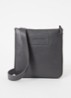 Crossbodytas van leer met logo - Donkerbruin