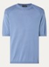 Fijngebreid T-shirt in zijdeblend - Lichtblauw