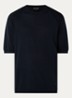 Fijngebreid T-shirt in zijdeblend - Donkerblauw