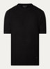 Fijngebreid T-shirt van wol met structuur - Zwart