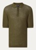 Fijngebreide pullover in zijdeblend met polokraag - Legergroen