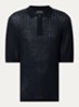 Fijngebreide pullover in zijdeblend met polokraag - Donkerblauw