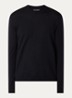 Fijngebreide pullover met logo - Donkerblauw