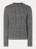 Fijngebreide pullover van scheerwol met ingebreid patroon - Zwart