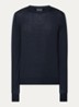 Fijngebreide pullover van scheerwol - Donkerblauw