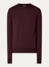 Fijngebreide pullover van scheerwol - Bordeauxrood