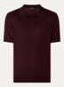 Fijngebreide regular fit polo in zijdeblend - Bordeauxrood