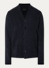 Grofgebreid vest in wolblend met V-hals - Donkerblauw