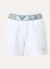 High waist straight fit korte broek met logoband en steekzakken - Wit