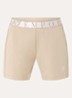 High waist straight fit korte broek met logoband en steekzakken - Beige