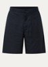 Loose fit korte broek van satijn met logoprint - Donkerblauw