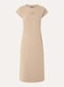 Midi jurk met logo en strass - Beige