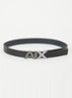 Plate reversible riem van leer - Zwart