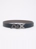Plate reversible riem van leer - Donkerblauw