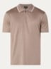 Regular fit polo met halve rits - Lichtbruin