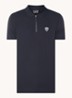 Regular fit polo met logo en halve rits - Royalblauw