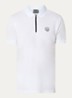Regular fit polo met logo en halve rits - Wit