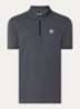 Regular fit polo met logo en halve rits - Antraciet