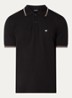 Regular fit polo met logoborduring - Zwart