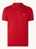 Regular fit polo van piqué katoen met getipte boorden - Donkerrood