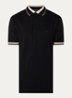 Regular fit polo van piqué katoen met logoborduring - Zwart