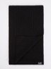 Ribgebreide sjaal in wolblend 190 x 25 cm - Zwart