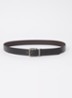 Riem van leer met logoprint - Donkerbruin