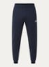 Slim fit joggingbroek met logo en steekzakken - Donkerblauw