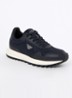 Sneaker met kalfsleren details en logo - Donkerblauw