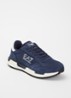 Sneaker met logo en suède details - Donkerblauw