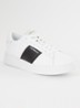 Sneaker met logo van leer  - Zwart