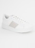 Sneaker met logo van leer  - Beige