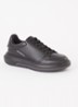 Sneaker van leer met logo - Zwart