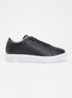 Sneaker van leer met logo - Zwart