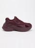 Sneaker van leer met mesh details  - Aubergine