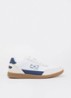 Sneaker van leer met suède details en logo - Donkerblauw