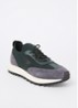 Sneaker van mesh met suède details - Donkergroen