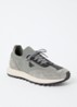 Sneaker van mesh met suède details - Grijs