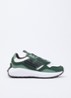 Sneaker van suède met details van mesh - Donkergroen